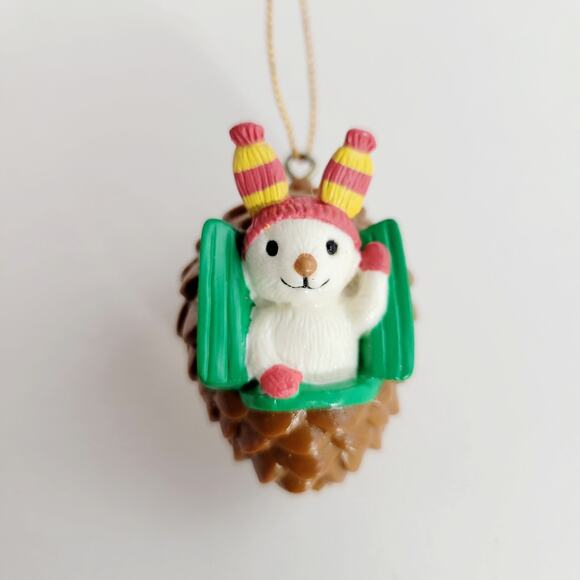 Vintage Avon Rabbit in Pinecone Christmas Ornament - Picture 3 of 4